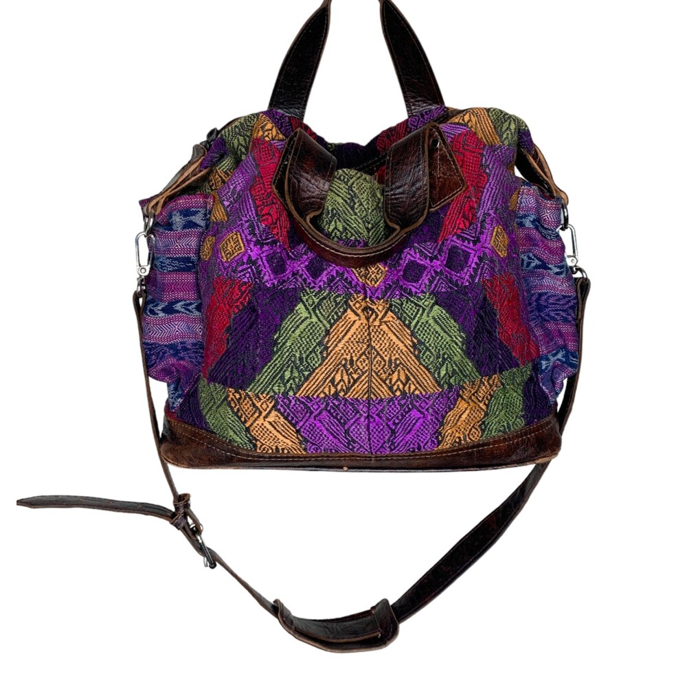 Nena & Co. Day Bag huipil and leather convertible crossbody